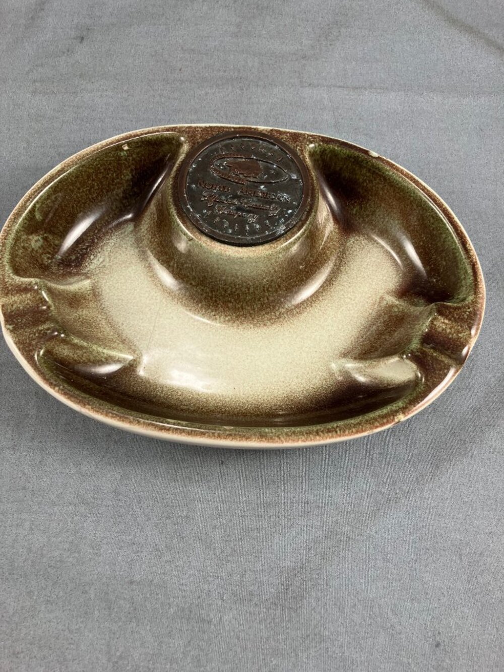 Vtg Hyde Park Life Insurance 8” Ceramic Ashtray